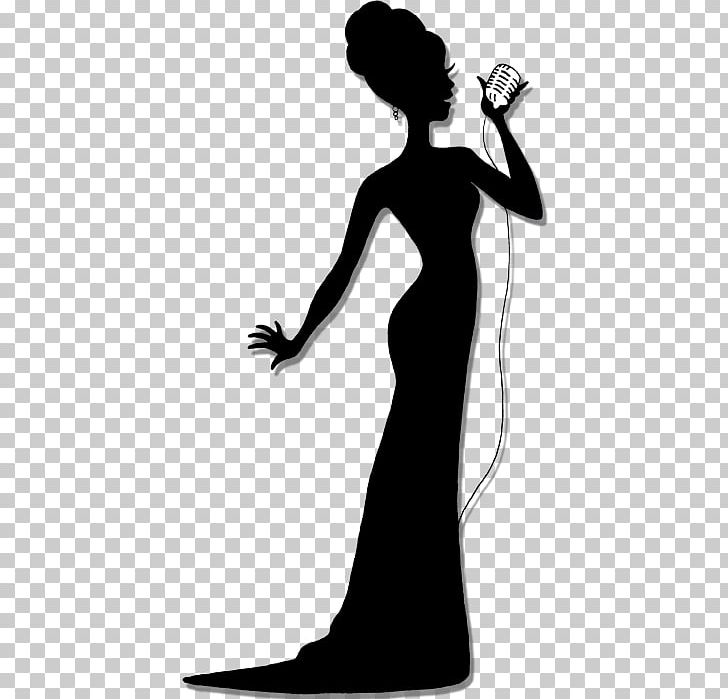 Silhouette Singing Singer Female PNG, Clipart, Arm, Art, Beauty, Black And White, Choir Free PNG Download