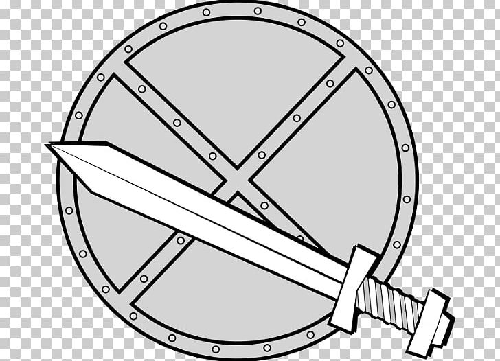 Shield Weapon Sword PNG, Clipart, Angle, Area, Bicycle Wheel, Black And White, Circle Free PNG Download