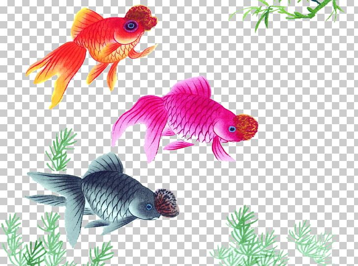 Goldfish Ink Wash Painting Chinoiserie PNG, Clipart, Aquarium Decor, Art, Bony Fish, Boys Swimming, Creative Work Free PNG Download