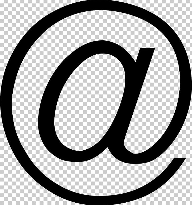 Email Circle Arroba White PNG, Clipart, Alias, Area, Arroba, Black And White, Brand Free PNG Download