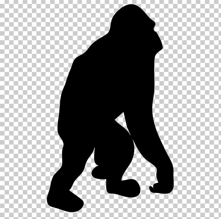 Gorilla Orangutan Silhouette PNG, Clipart, Animals, Ape, Black, Black And White, Clip Art Free PNG Download