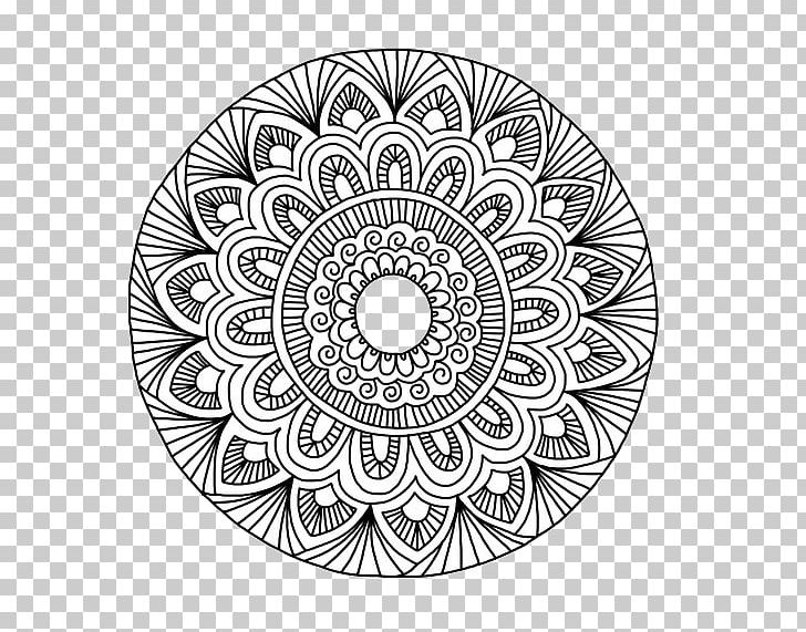 Mandala Coloring Book Doodle Drawing PNG, Clipart, Area, Art, Black And White, Circle, Color Free PNG Download