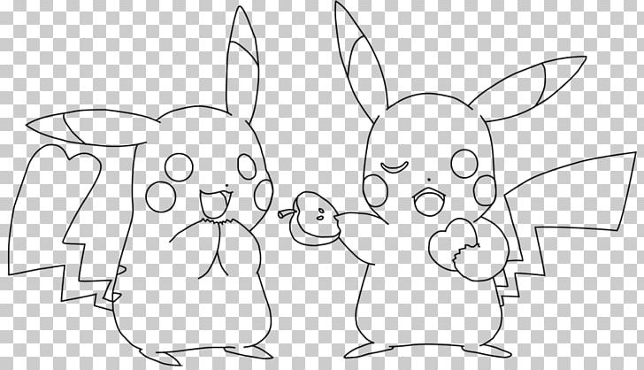 Pikachu Drawing Line Art Dog Breed Domestic Rabbit PNG, Clipart, Angle, Artwork, Black, Black And White, Carnivoran Free PNG Download