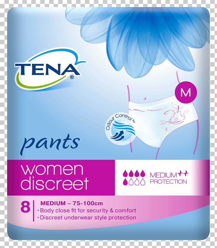 TENA Incontinence Pad Urinary Incontinence Hygiene Woman PNG, Clipart, Absorption, Blue, Brand, Disposable, Grocery Store Free PNG Download