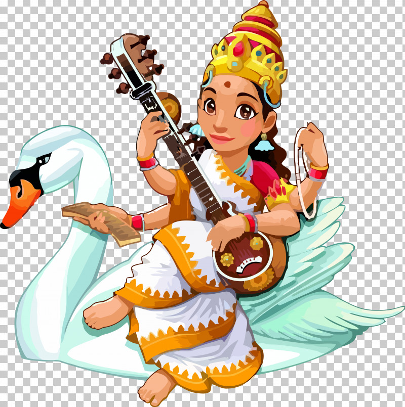 Vasant Panchami Basant Panchami Saraswati Puja PNG, Clipart, Basant Panchami, Bird, Cartoon, Indian Musical Instruments, Saraswati Free PNG Download
