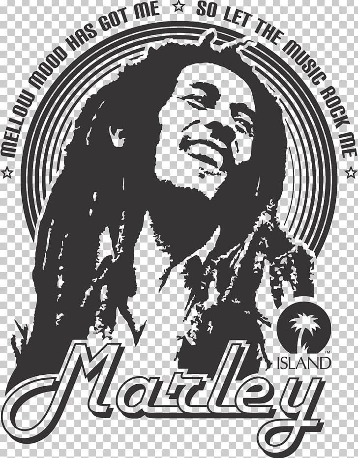 T-shirt Reggae Logo PNG, Clipart, Album Cover, Art, Black, Black And White, Bob Marley Free PNG Download