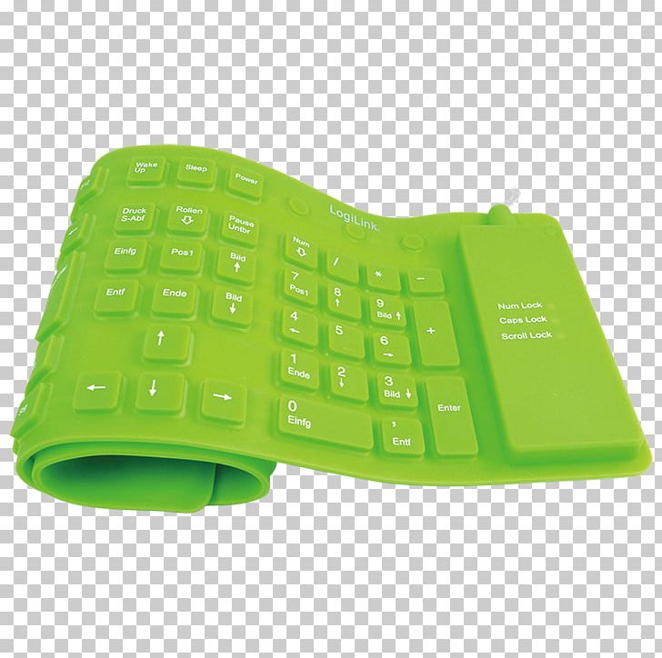 Computer Keyboard LogiLink Flexible Waterproof Keyboard Numeric Keypads PS/2 Port Space Bar PNG, Clipart, Computer Component, Computer Keyboard, Footwear, Green, Industrial Design Free PNG Download