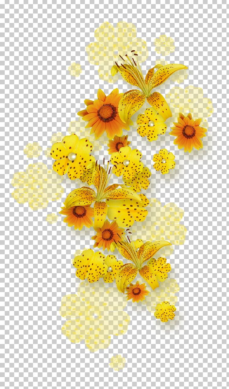 Flower Floral Design Yellow Garland Floristry PNG, Clipart, Artemy Lebedev, Black, Chrysanths, Collage, Color Free PNG Download