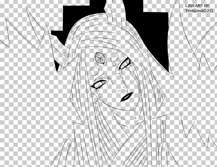 Black And White Kaguya Ōtsutsuki Madara Uchiha Naruto Uzumaki Sketch PNG, Clipart, Angle, Arm, Art, Black, Cartoon Free PNG Download