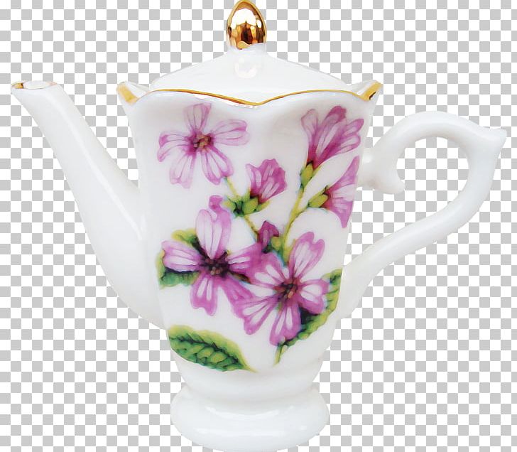Saucer Porcelain Kettle Teapot Mug PNG, Clipart, Cup, Drinkware, Flower, Kettle, Lilac Free PNG Download