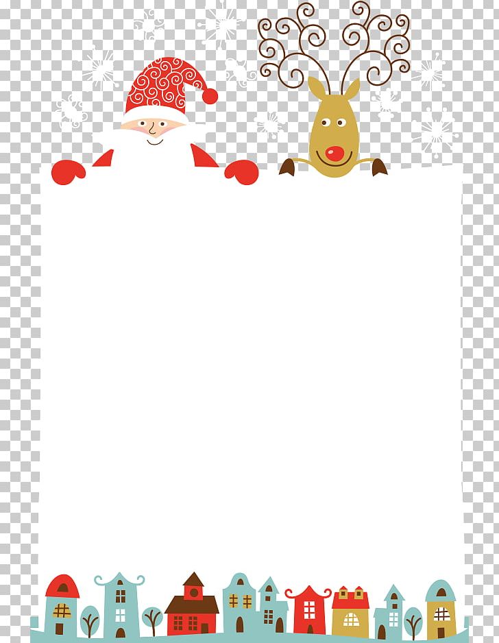 Santa Claus Reindeer PNG, Clipart, Art, Artwork, Balloon, Border Frame, Certificate Border Free PNG Download