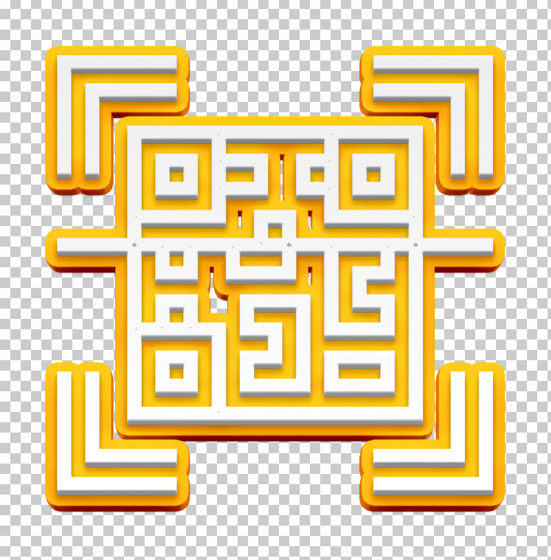 Qr Code Icon Scan Icon PNG, Clipart, Line, Qr Code Icon, Scan Icon, Text, Yellow Free PNG Download