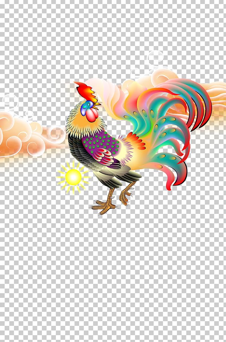 Chicken Chinese Zodiac Chinese New Year Rooster PNG, Clipart, Animals, Beak, Bird, Cartoon, Chicken Free PNG Download