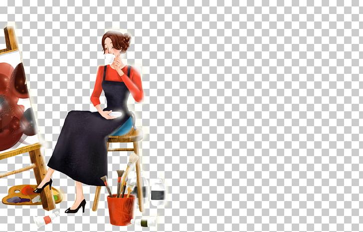 Watercolor Painting Cartoon Illustration PNG, Clipart, Art, Business Woman, Cartoonist, Chair, Color Free PNG Download