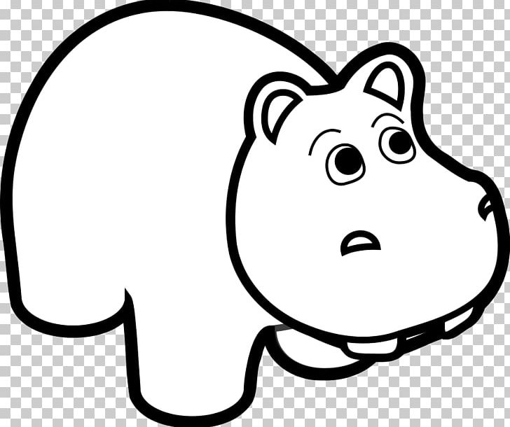 Hippopotamus Cartoon Black And White PNG, Clipart, Animal, Area, Black, Black And White, Carnivoran Free PNG Download
