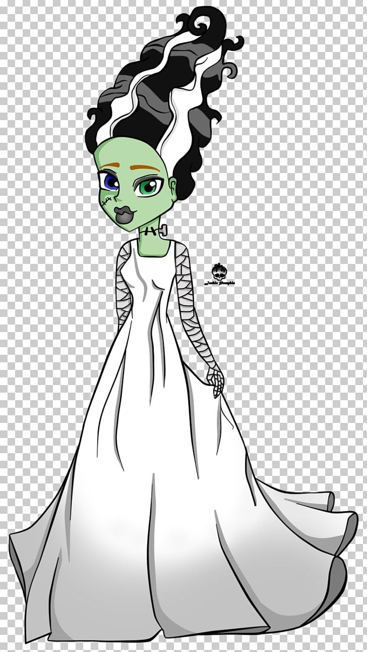 Frankie Stein The Bride Of Frankenstein Monster High Drawing PNG, Clipart, Artwork, Black And White, Bride, Bride Of Frankenstein, Cartoon Free PNG Download