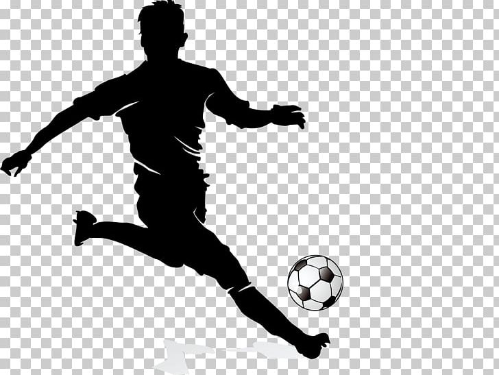 Football Player Dribbling PNG, Clipart, Ball, Black And White, Computer Wallpaper, Euclidean Vector, Football Logo Free PNG Download