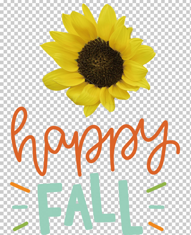 Happy Fall PNG, Clipart, Common Sunflower, Cut Flowers, Daisy Family, Floral Design, Flower Free PNG Download