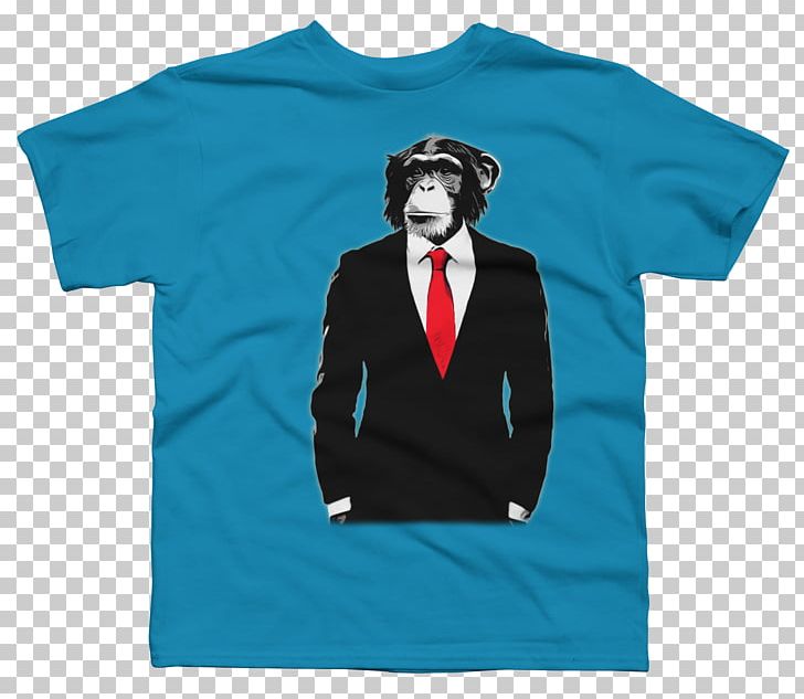 T-shirt Chimpanzee Gorilla Monkey Sleeve PNG, Clipart, Black, Blue, Boy, Brand, Chimpanzee Free PNG Download