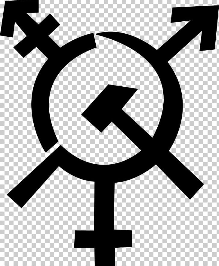 Transgender Socialism Gender Symbol Communism LGBT PNG, Clipart, Area, Black And White, Capitalism, Communism, Female Free PNG Download