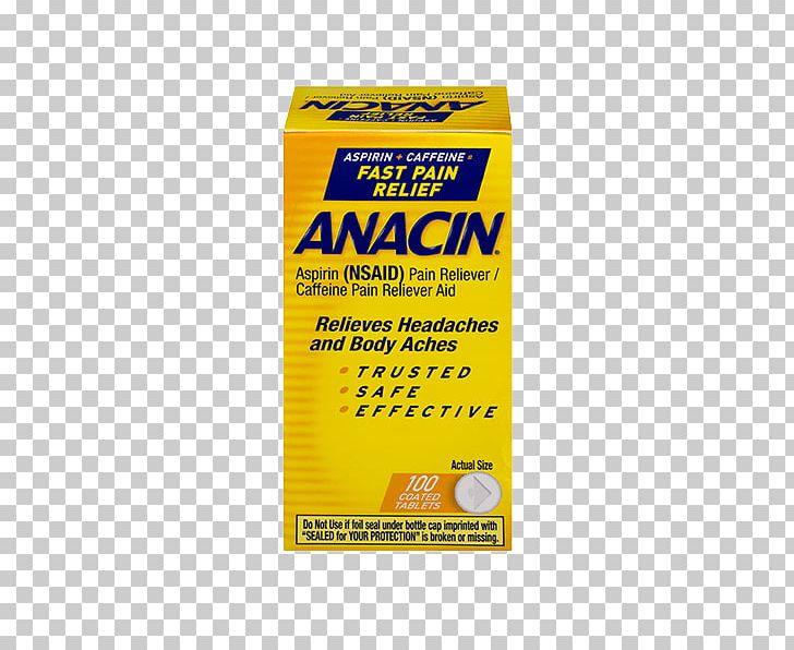 Anacin Aspirin Analgesic Tablet Caffeine PNG, Clipart, Ache, Analgesic, Aspirin, Brand, Caffeine Free PNG Download