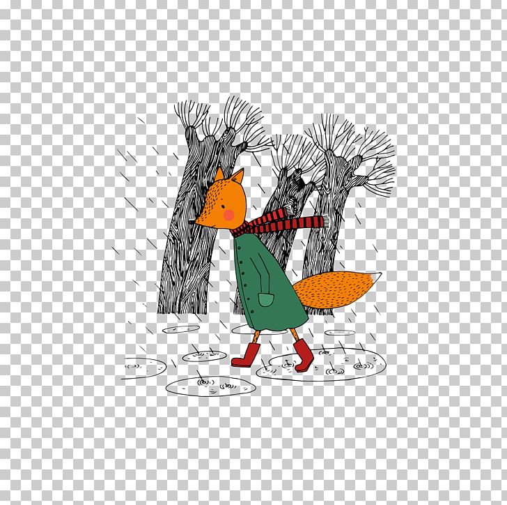 Cartoon Fox Illustration PNG, Clipart, Animals, Bird, Cartoon, Cartoon Character, Cartoon Cloud Free PNG Download