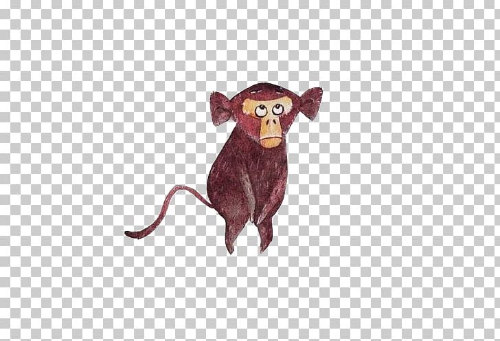 Ape Monkey Watercolor Painting PNG, Clipart, Ani, Animals, Big, Brown, Cattle Like Mammal Free PNG Download
