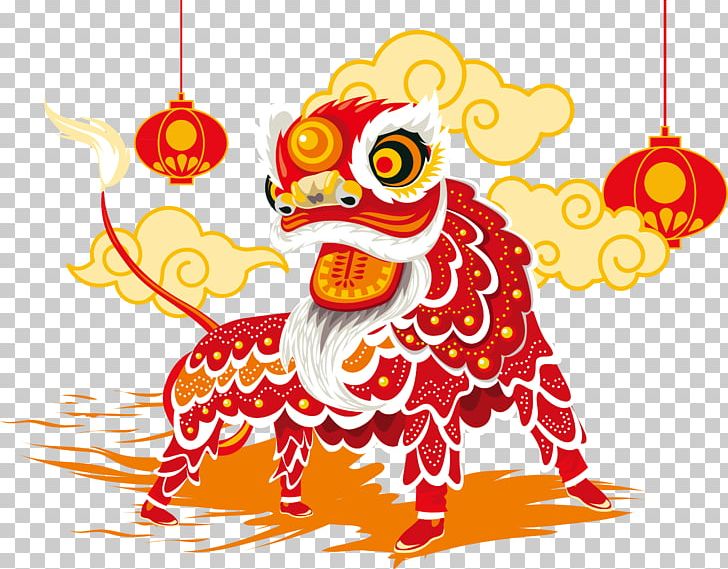 Lion Dance Chinese New Year PNG, Clipart, Animals, Bird, Cartoon, Color,  Color Image Free PNG Download