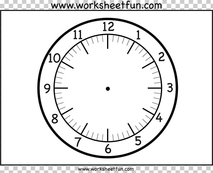 Clock Face Minute Worksheet PNG, Clipart, Angle, Area, Black And White, Circle, Clock Free PNG Download