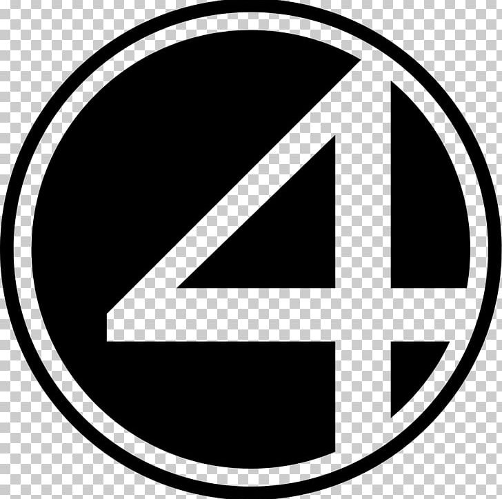 Mister Fantastic Human Torch Fantastic Four Logo Comics PNG, Clipart, Angle, Area, Black And White, Brand, Circle Free PNG Download