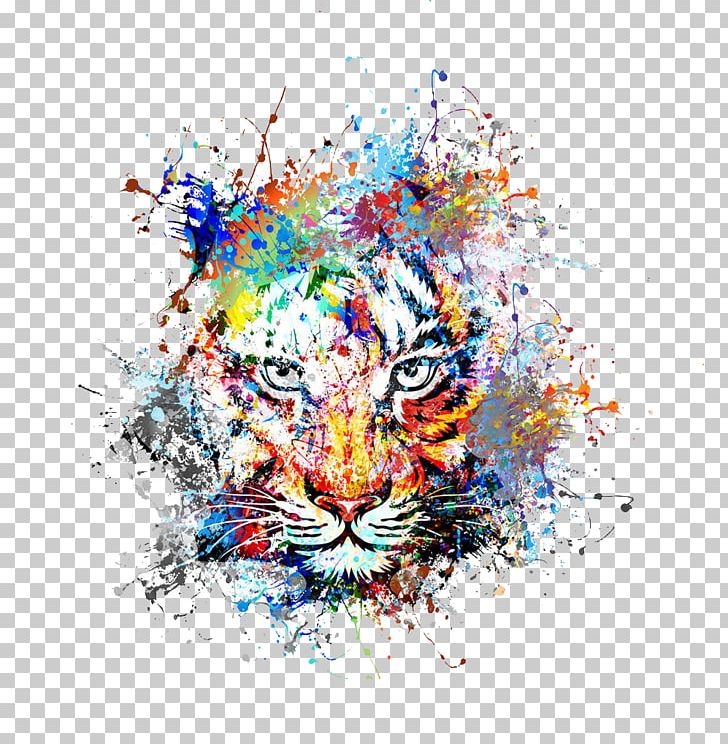 Tiger Abstract Art Drawing Painting PNG, Clipart, Abstract Art, Animals, Art, Climbing Tiger, Computer Wallpaper Free PNG Download