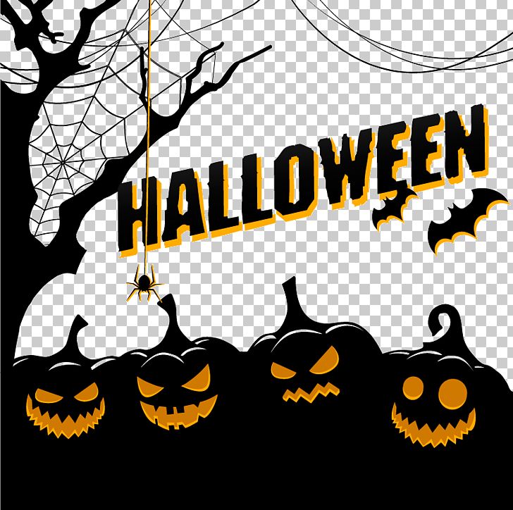 Halloween Jack-o'-lantern Pumpkin Calabaza Trick-or-treating PNG, Clipart, Black Silhouette, Festive Elements, Graphic Design, Halloween, Halloween Party Free PNG Download