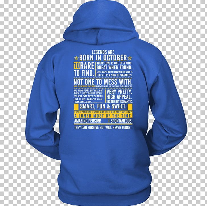 T-shirt Hoodie Clothing Unisex PNG, Clipart, Blue, Bluza, Clothing, Cobalt Blue, Cuff Free PNG Download