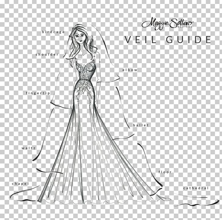 Wedding Dress Veil Bride PNG, Clipart, Artwork, Black And White, Brautschleier, Clot, Clothing Free PNG Download