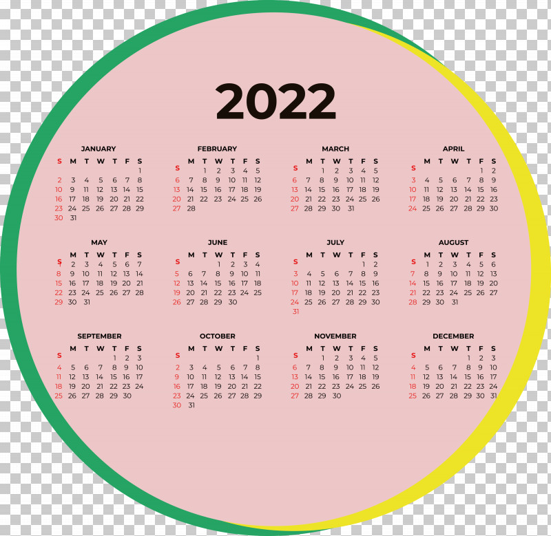 2022 Calendar 2022 Printable Yearly Calendar Printable 2022 Calendar PNG, Clipart, Calendar System, Conception, Week, Year Free PNG Download