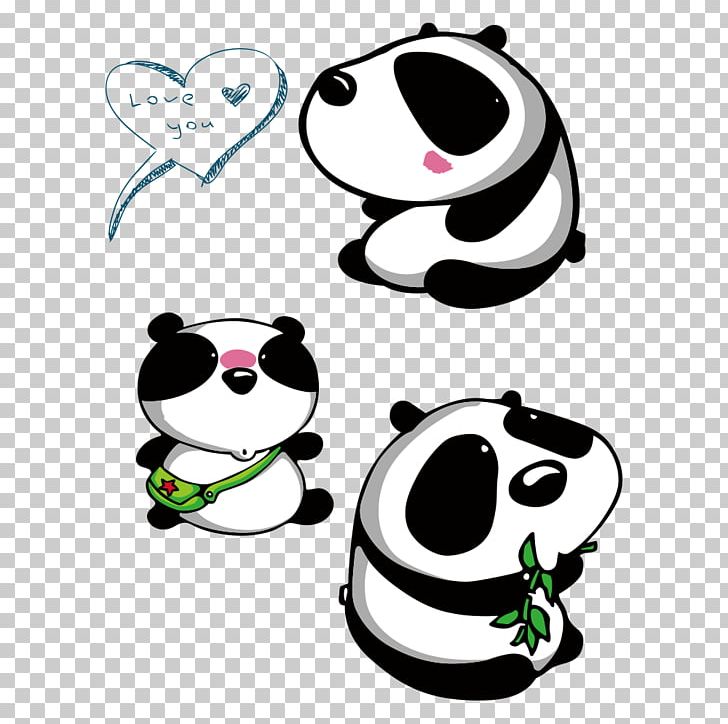 Giant Panda Cartoon Png Clipart Animal Animals Baby Panda Bamboo Black And White Free Png Download