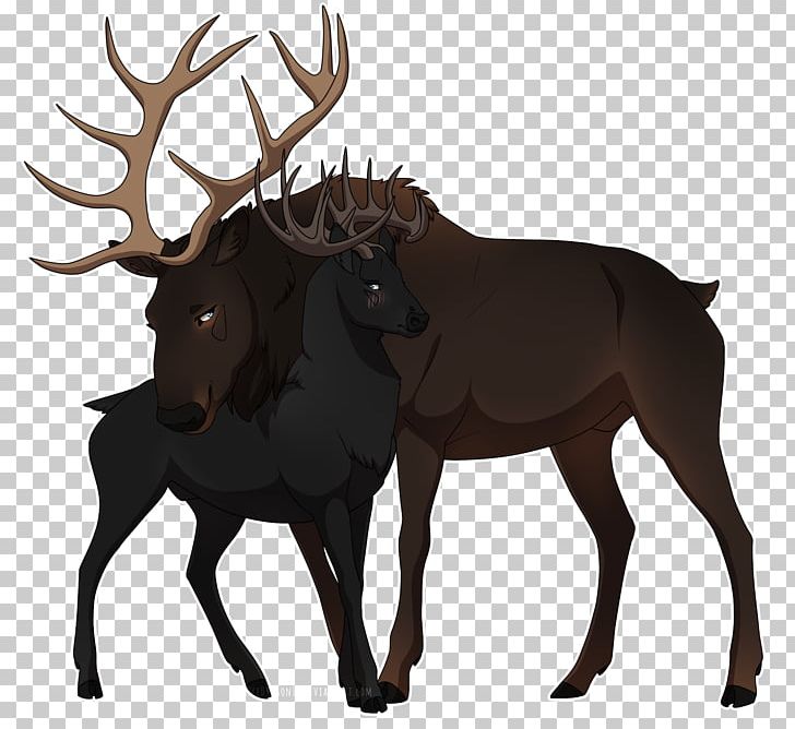 Elk Moose Reindeer Cattle Antler PNG, Clipart, Animal, Antler, Cartoon, Cattle, Cattle Like Mammal Free PNG Download