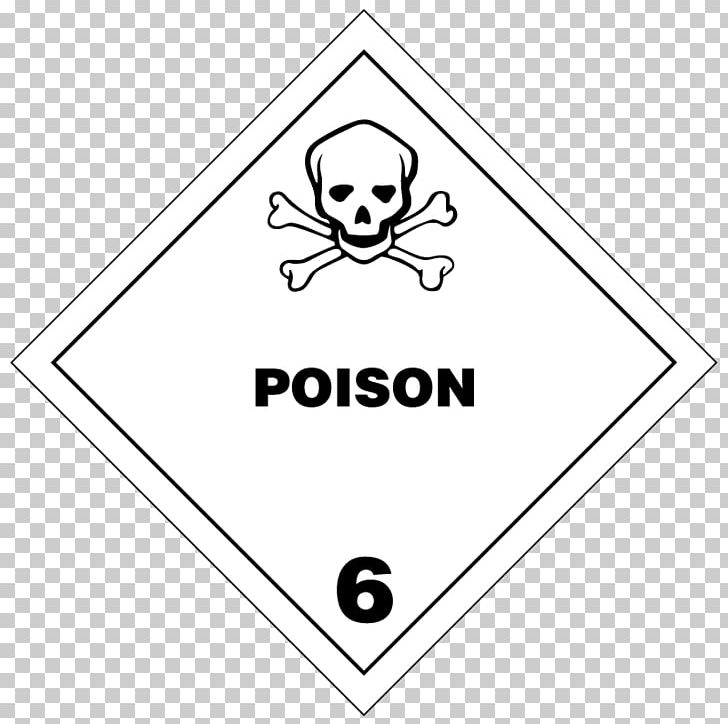 Dangerous Goods Placard HAZMAT Class 6 Toxic And Infectious Substances Poison UN Number PNG, Clipart, Angle, Area, Black, Black And White, Chemical Warfare Free PNG Download