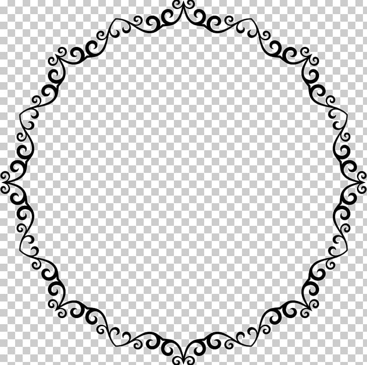 Decorative Borders Circle PNG, Clipart, Area, Black, Black And White, Body Jewelry, Borders Free PNG Download