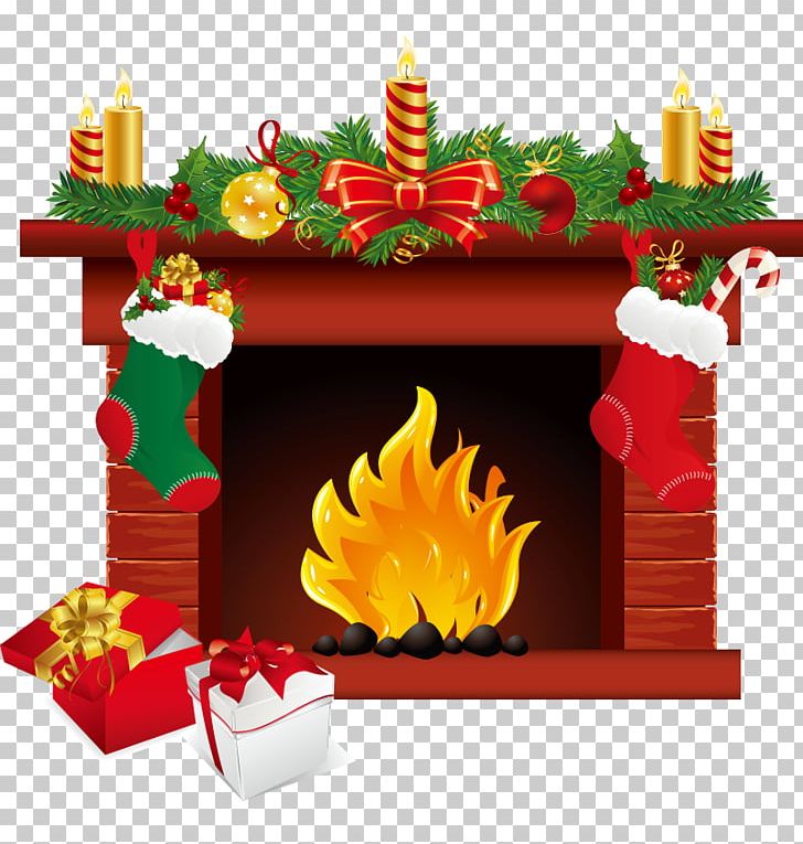 Santa Claus Christmas Fireplace Chimney PNG, Clipart, Christmas Border, Christmas Card, Christmas Decoration, Christmas Frame, Christmas Lights Free PNG Download