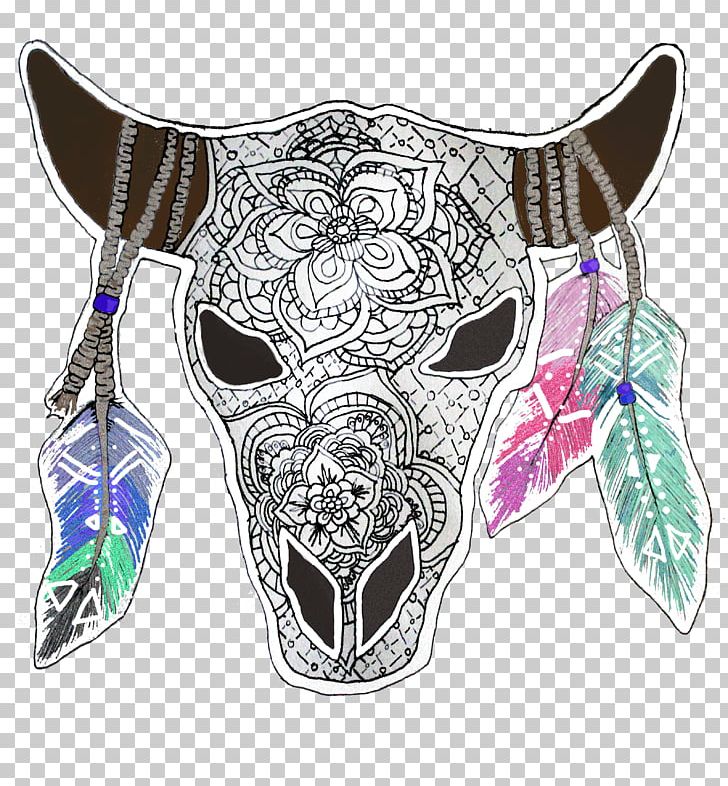 Skull Cattle Visual Arts PNG, Clipart, Art, Bohochic, Bone, Cattle, Mandala Free PNG Download