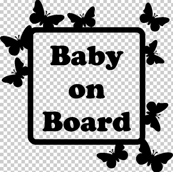 Sticker Wall Decal Brand Text PNG, Clipart, Area, Artwork, Baby On Board, Black, Black And White Free PNG Download