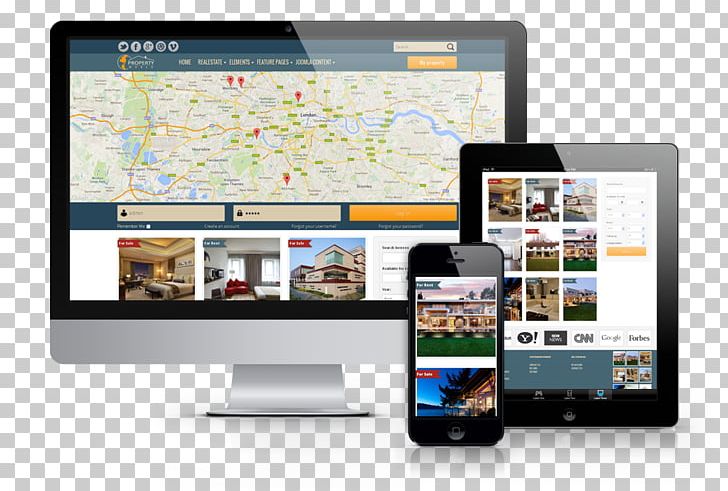 Responsive Web Design Web Template System Real Estate Joomla PNG, Clipart, Apartment, Communication, Computer, Computer Monitor, Display Advertising Free PNG Download