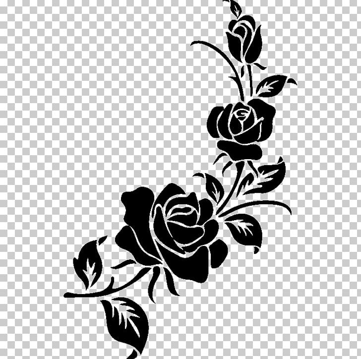 Floral Design Silhouette Motif Pattern PNG, Clipart, Animals, Art, Black, Black And White, Branch Free PNG Download
