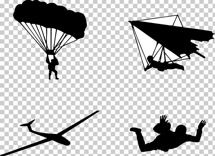 Parachute Silhouette Icon PNG, Clipart, Angle, Black And White, Cartoon Parachute, Color Parachute, Extreme Sport Free PNG Download