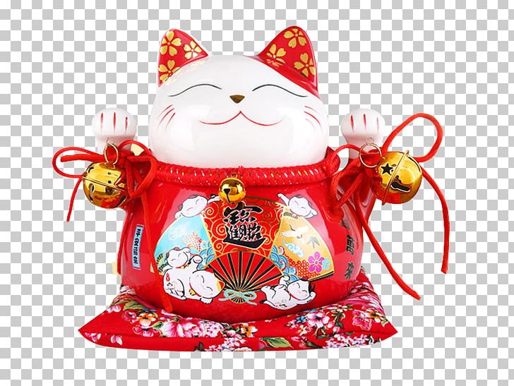 Cat Maneki-neko Ceramic Goods Luck PNG, Clipart, Animals, Cat, Christmas, Christmas Decoration, Christmas Ornament Free PNG Download