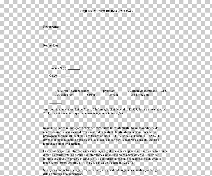 Document Requerimento Information Law Petition PNG, Clipart, Angle, Area, Black And White, Contract, Diagram Free PNG Download