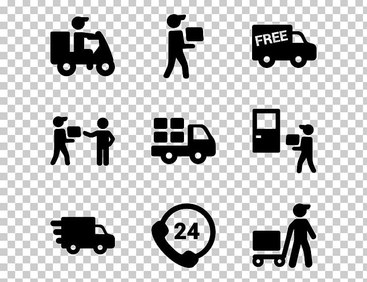 Computer Icons Delivery Logistics PNG, Clipart, Angle, Area, Black, Black And White, Box Free PNG Download