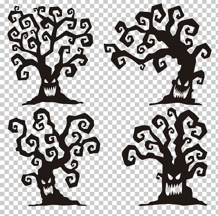 Halloween Wall Decal Interior Design Services Christmas Decoration PNG, Clipart, Black And White, Design, Festive Elements, Font, Gratis Free PNG Download