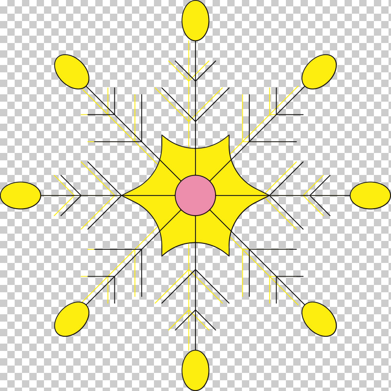 Yellow Line Symmetry Circle Pattern PNG, Clipart, Circle, Line, Paint, Snowflake, Symmetry Free PNG Download